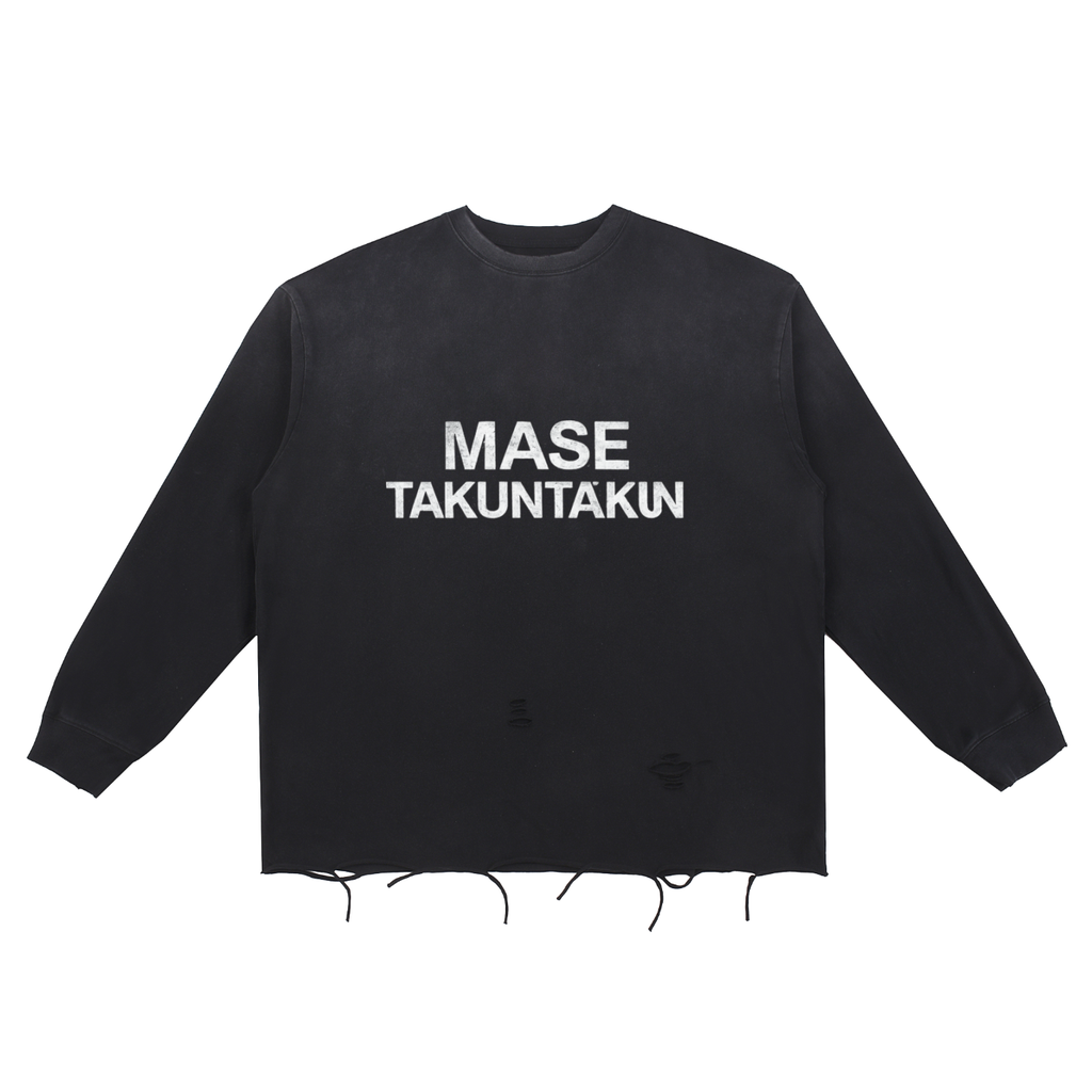 Snow Wash Raw Edge Cotton T-Shirt