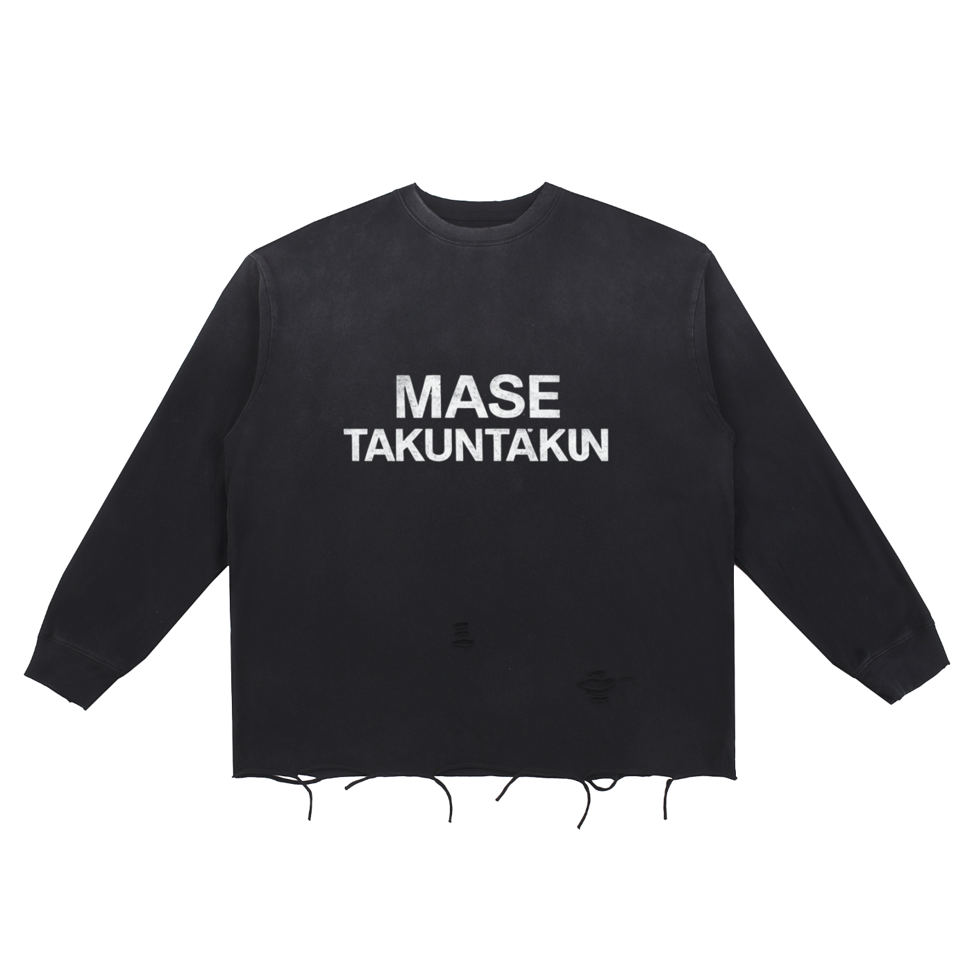 Snow Wash Raw Edge Cotton T-Shirt