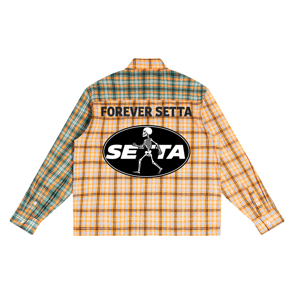 Unisex Oversized Plaid Color Block Shirt