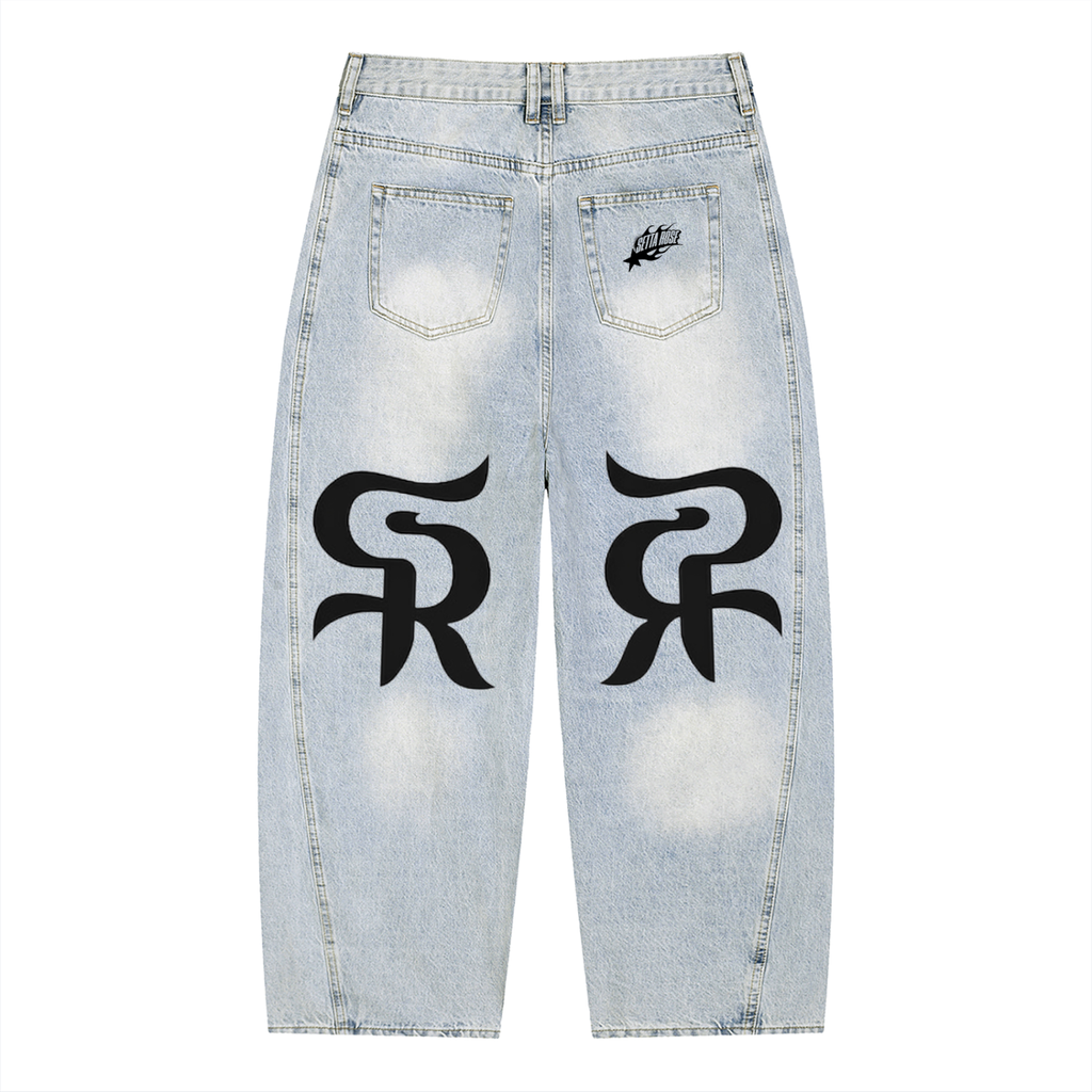 Men's Vintage Wash Sunfade Barrel Leg Jeans