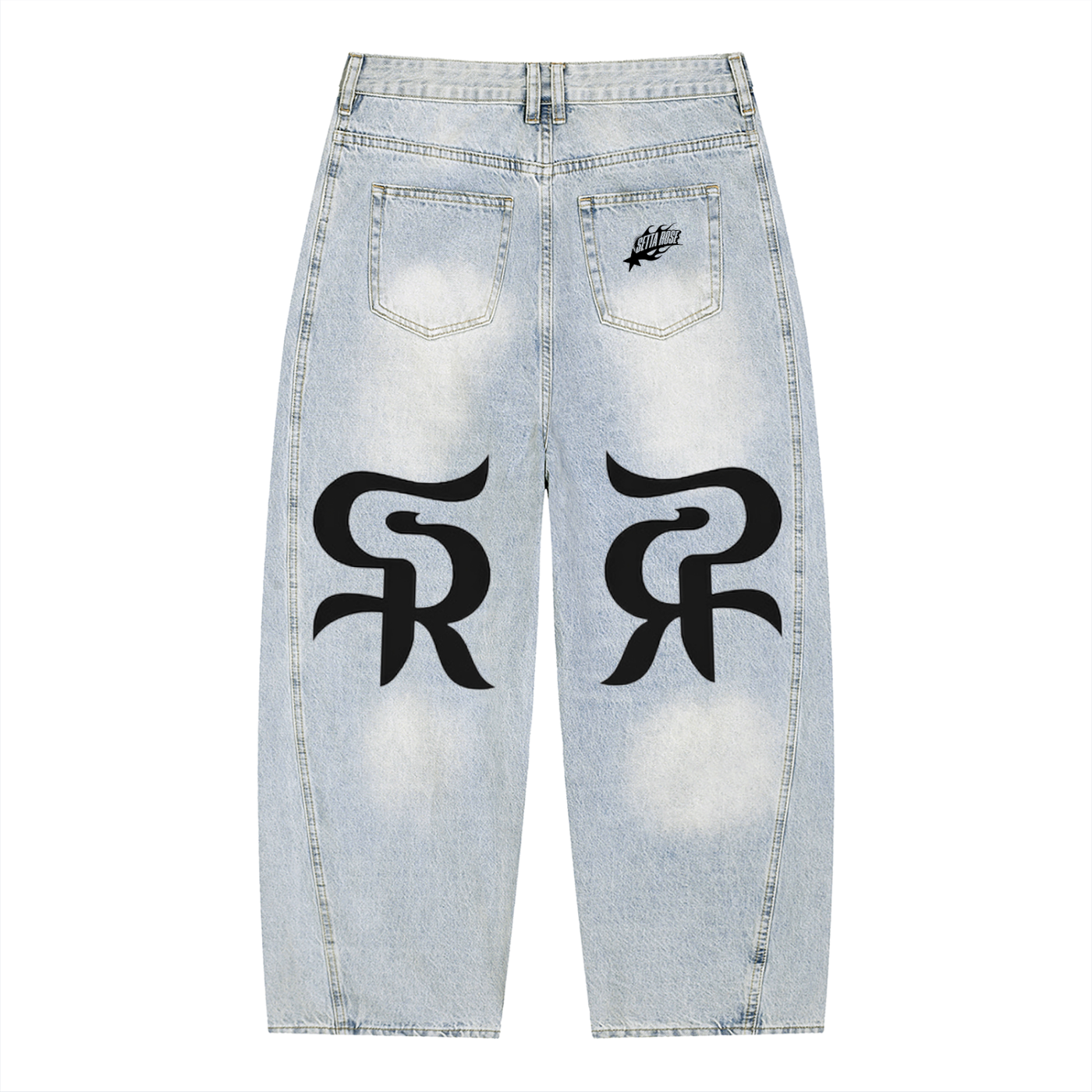 Men's Vintage Wash Sunfade Barrel Leg Jeans