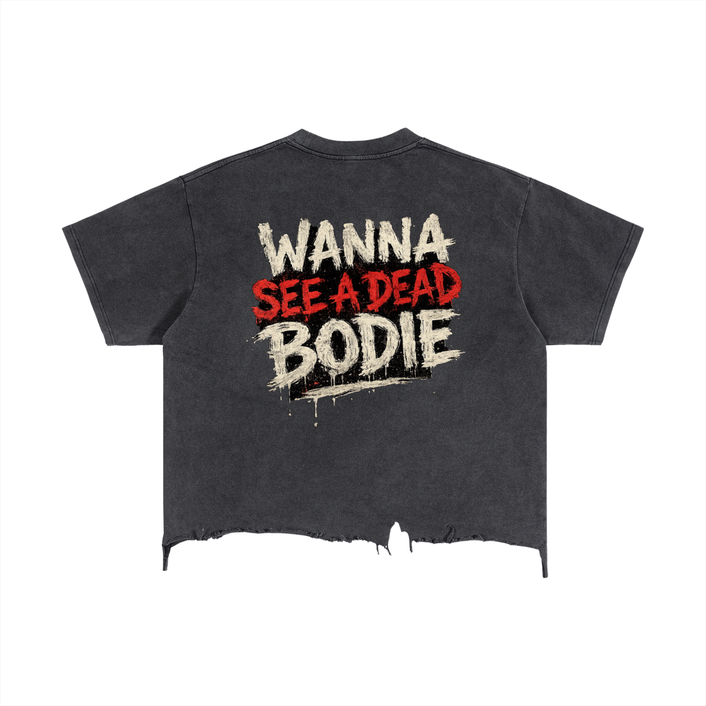 Vintage Wash Boxy Distressed Hem T-Shirt