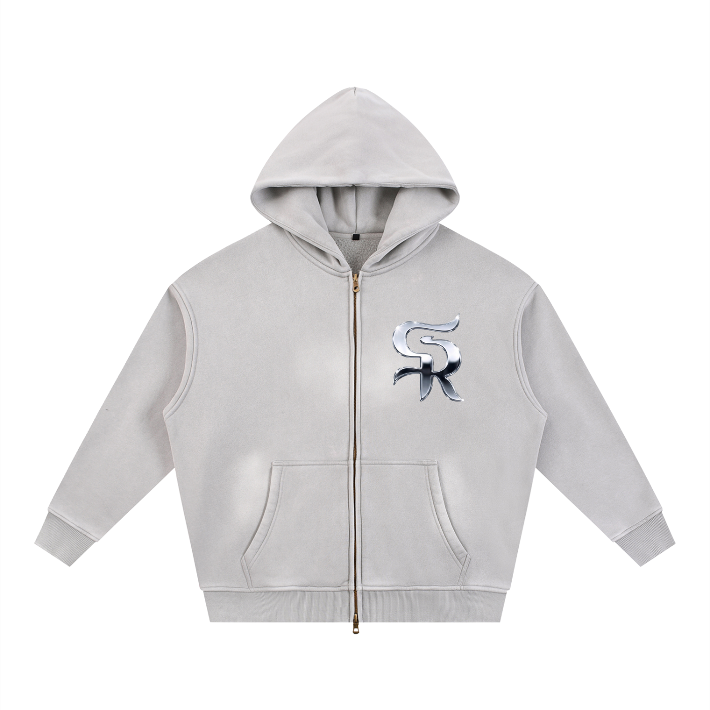 Sunfade Two-way Zipper Boxy Fleece Hoodie