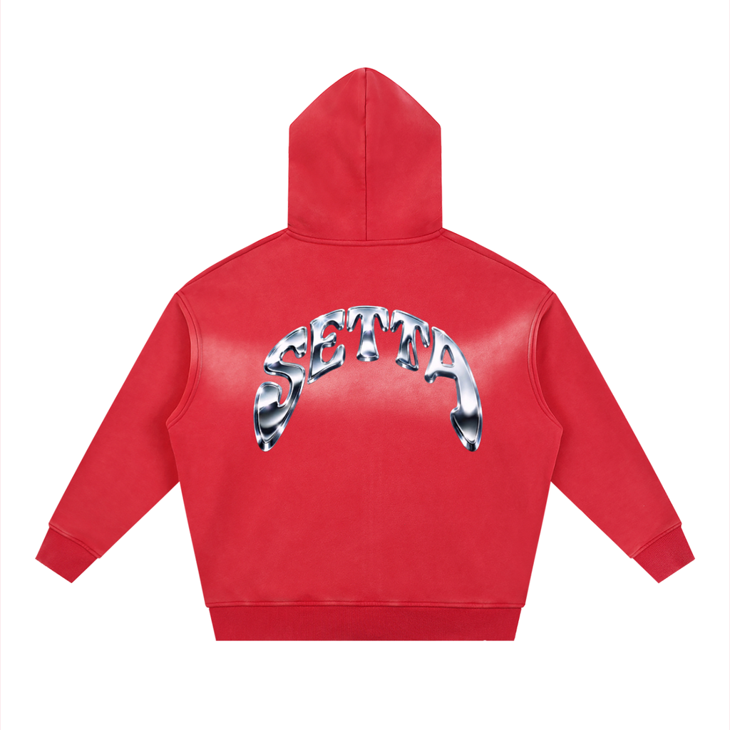 Sunfade Two-way Zipper Boxy Fleece Hoodie