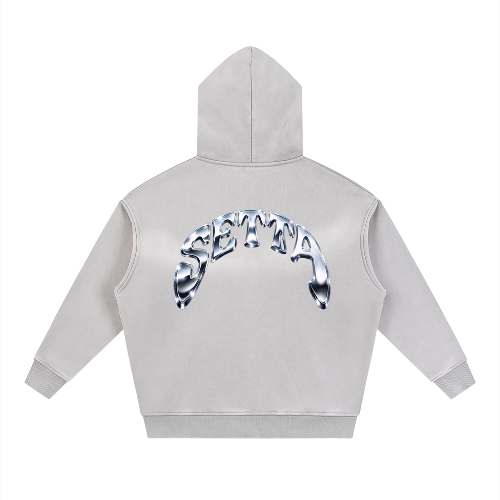 Sunfade Two-way Zipper Boxy Fleece Hoodie