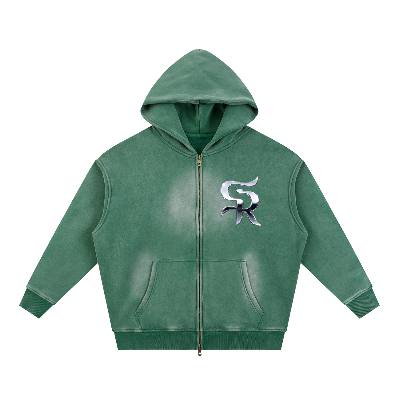Sunfade Two-way Zipper Boxy Fleece Hoodie