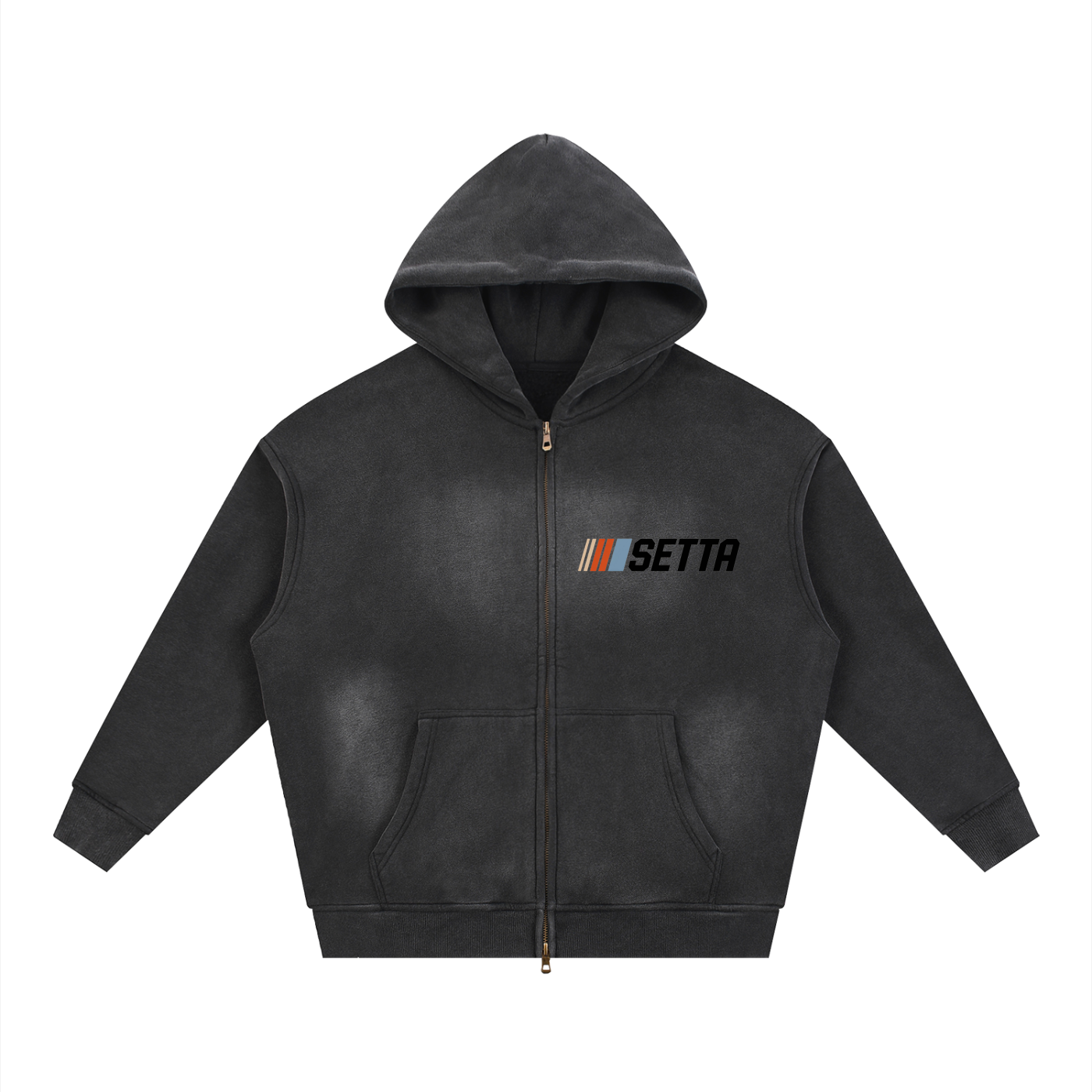 Sunfade Two-way Zipper Boxy Fleece Hoodie