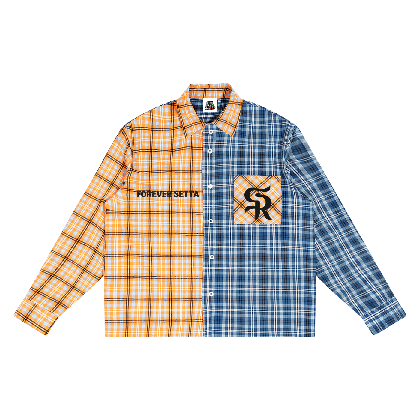 Unisex Oversized Plaid Color Block Shirt
