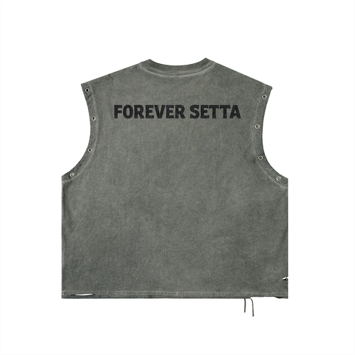 Distressed Grommet Eyelet Tank Top