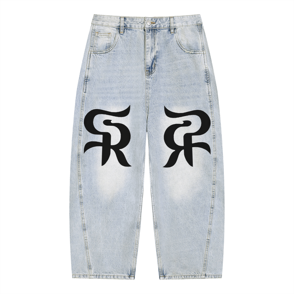 Men's Vintage Wash Sunfade Barrel Leg Jeans