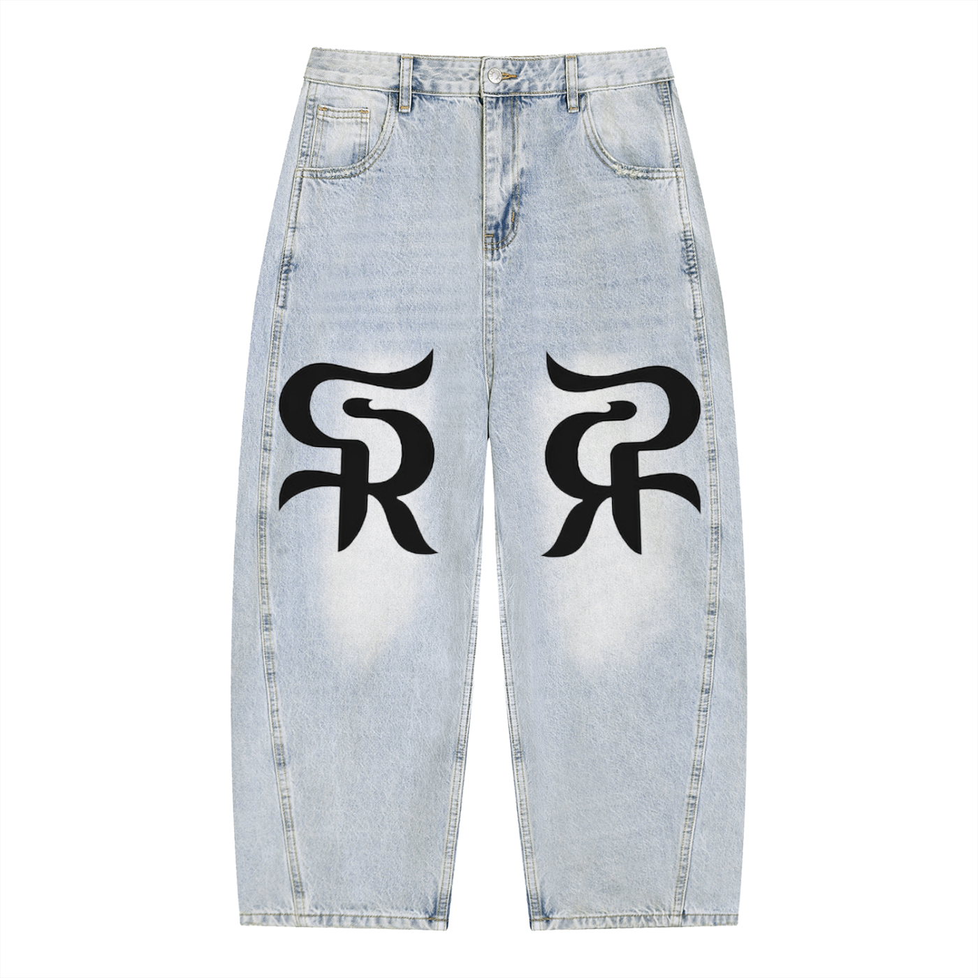 Men's Vintage Wash Sunfade Barrel Leg Jeans