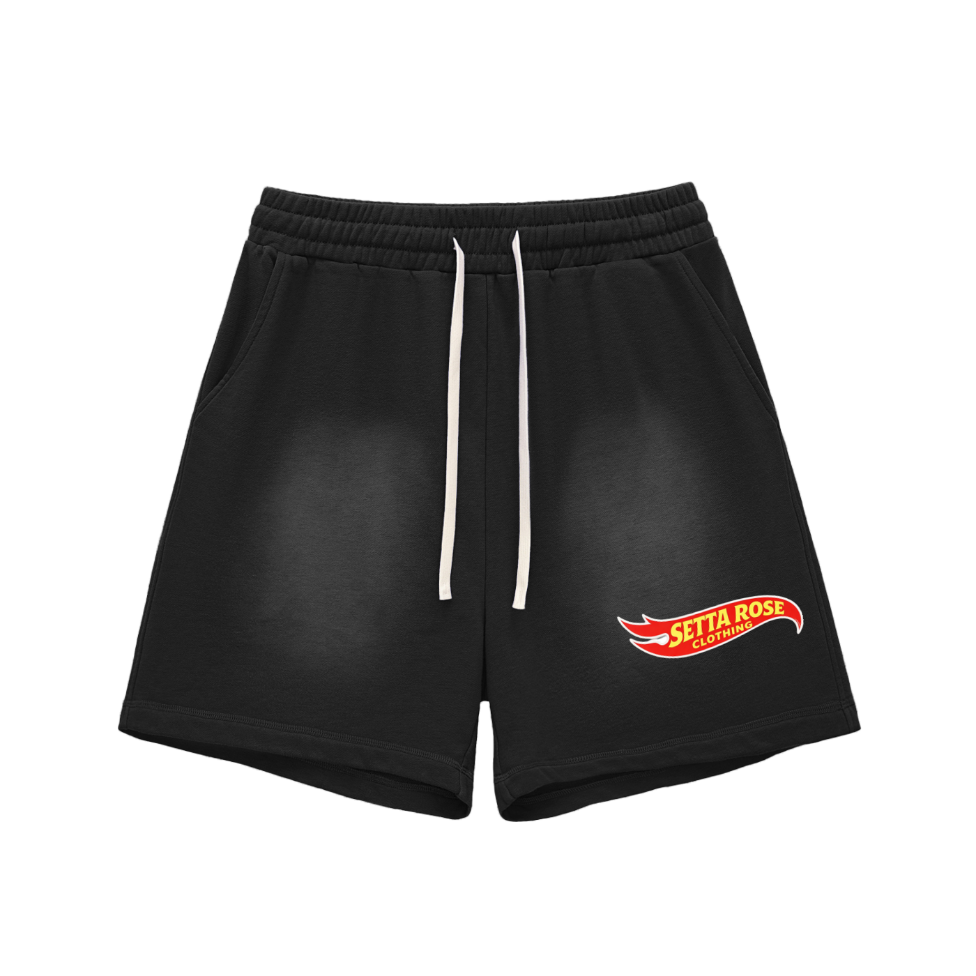Sun Fade Raw Edge Cotton Shorts