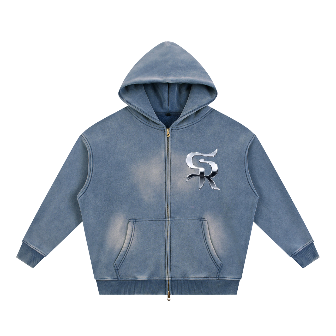 Sunfade Two-way Zipper Boxy Fleece Hoodie
